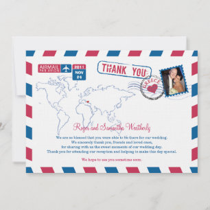 Correo Aéreo Grecia Tarjeta de Agradecimiento de B