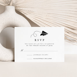 Correo aéreo | Tarjeta RSVP en blanco y negro