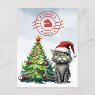 Correo de Santa Gato con árbol de Navidad