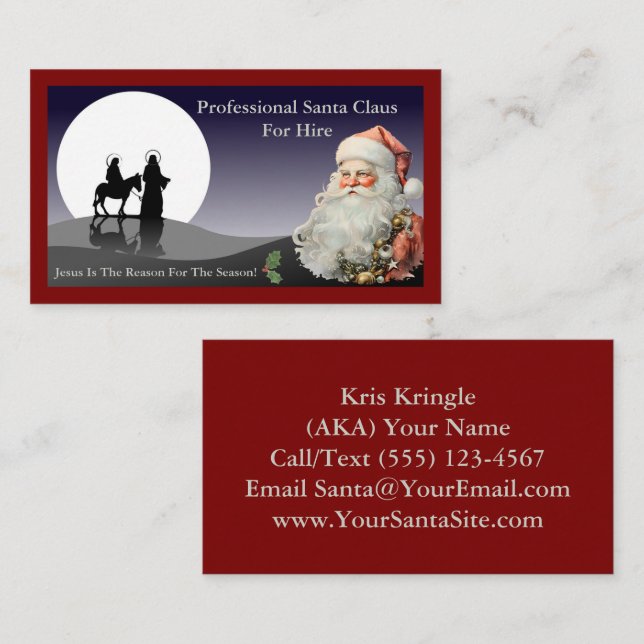 Correo de tarjeta de visita de Santa Claus (Anverso / Reverso)