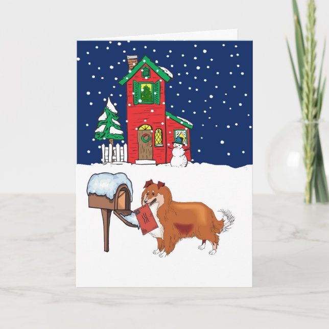 Correo del navidad de Sheltie (Anverso)