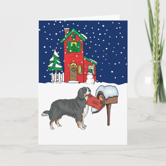 Correo del navidad del perro de montaña de Bernese (Anverso)