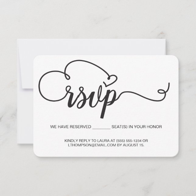 Correo electrónico de respuesta RSVP con letra ele (Anverso)