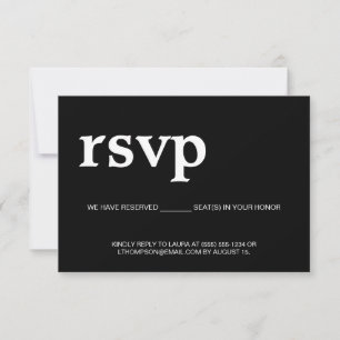 Correo electrónico RSVP Asiento reservado en blanc