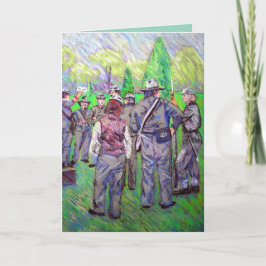 Correo llama al campamento de soldados de la guerr