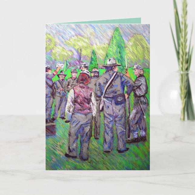 Correo llama al campamento de soldados de la guerr (Anverso)