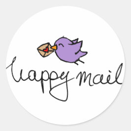 Correos felices pegatinas redondas de empresa con 