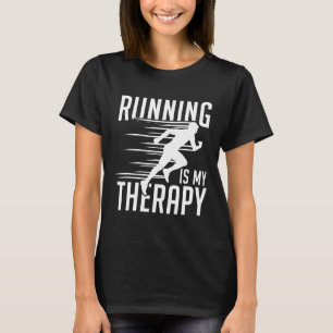Correr es mi camiseta de terapia Guay Cute Runner