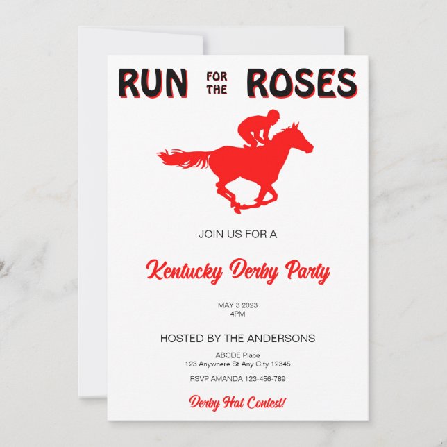 Correr por la invitación a los Rosas Kentucky Derb (Anverso)