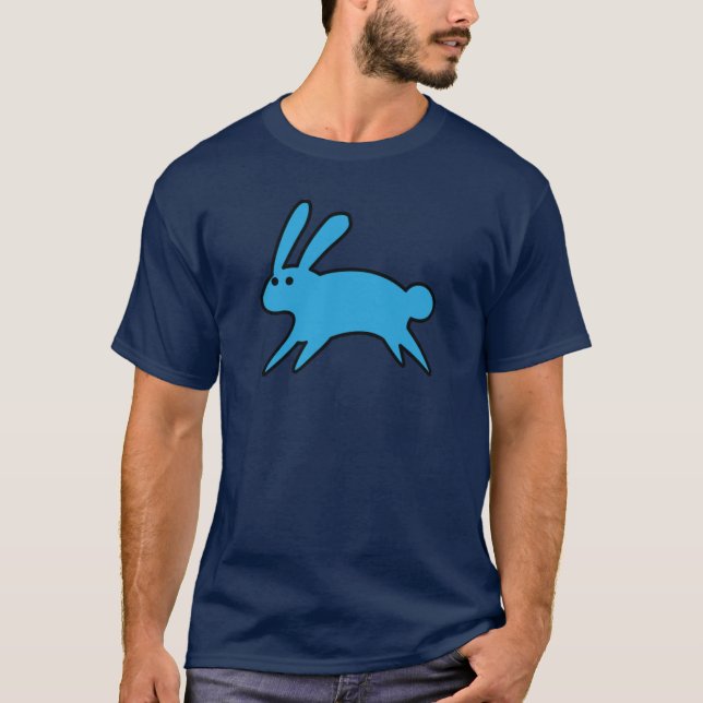 Corriendo camiseta de conejito azul (Anverso)