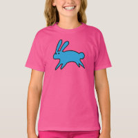 Corriendo camiseta de conejito azul