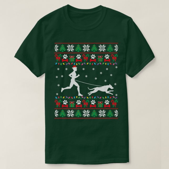 Corriendo con perros Navidades feos suéter corrien (Diseño del anverso)
