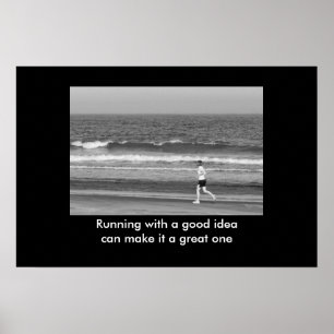 Corriendo con una buena idea impresión motivaciona