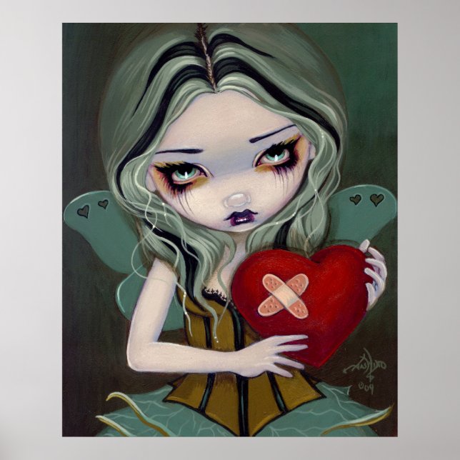 Corriendo una imagen de arte gótico del corazón ro (Frente)
