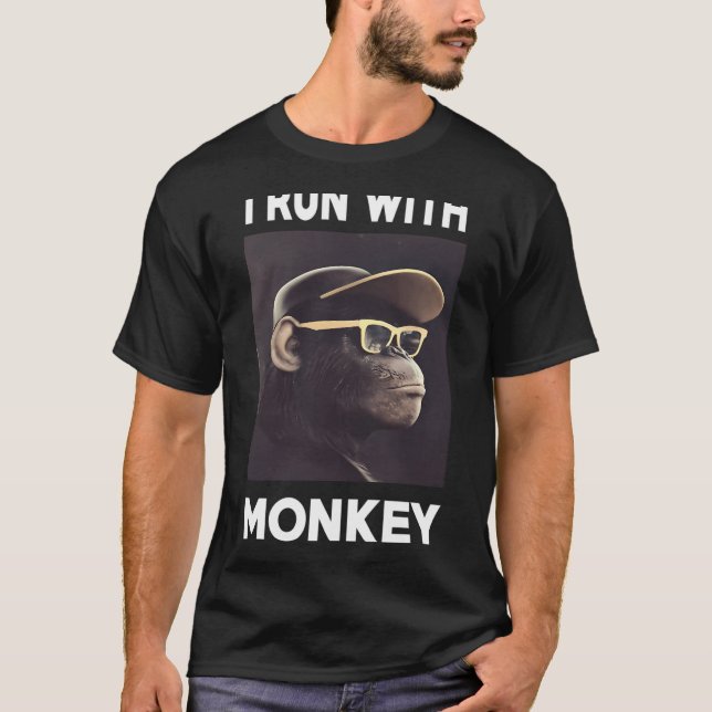 corro con camiseta de mono camisetas (Anverso)