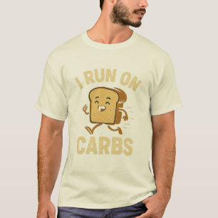 "Corro con carbohidratos" Camiseta de pan divertid