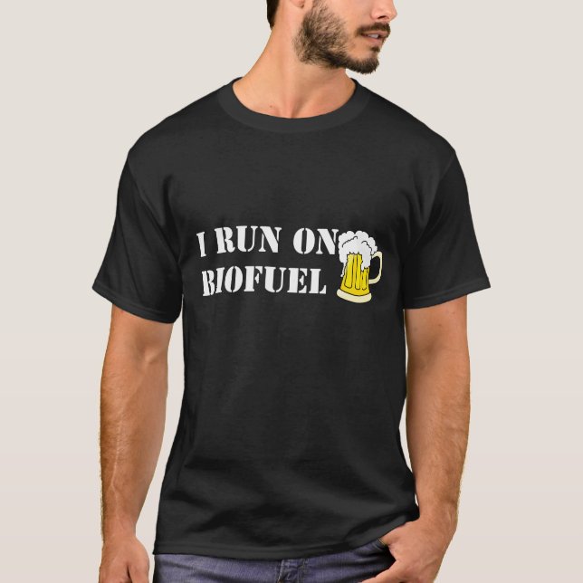 Corro en el combustible biológico, camiseta (Anverso)