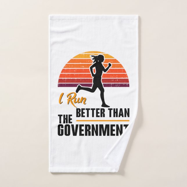 Corro Mejor Que El Gobierno Corredor Divertido (Toalla de mano)