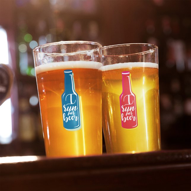 Corro Por Beer Fitness Humor Botella Azul (Subido por el creador)