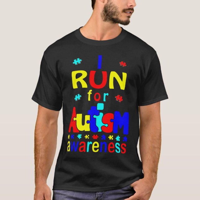 Corro Por Una Camiseta De Conciencia Del Autismo (Anverso)