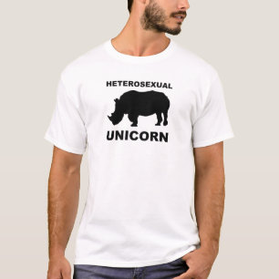 Corta divertida camiseta heterosexual de unicornio