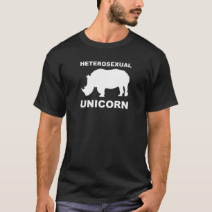 Corta divertida camiseta heterosexual de unicornio