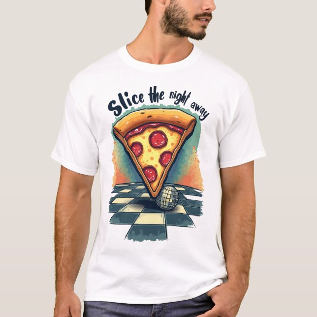 Corta la camiseta de la pizza de la noche (Anverso)