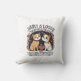 Corta pareja de gatos almohada Romántica Kitty Dec