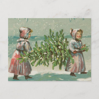 Cortar árbol de Navidad vintage
