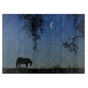 Cortar Bella tabla de corte de caballos y lunas