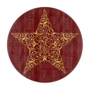 Cortar Bonita tabla de corte con estrella de oro