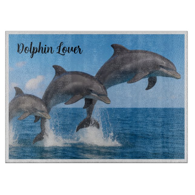 Cortar Bonita tabla de corte personalizada de Dolphin Lov (Anverso)