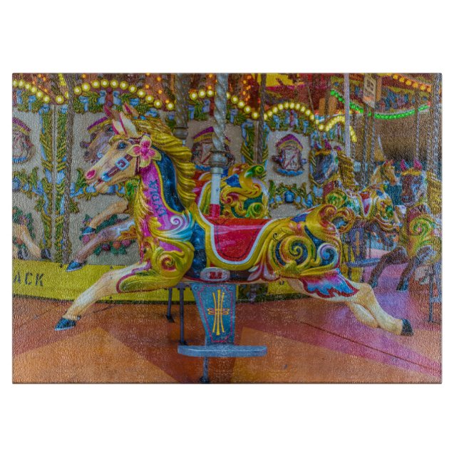 Cortar Caballos carrusel ver tabla de corte de vidrio (Anverso)