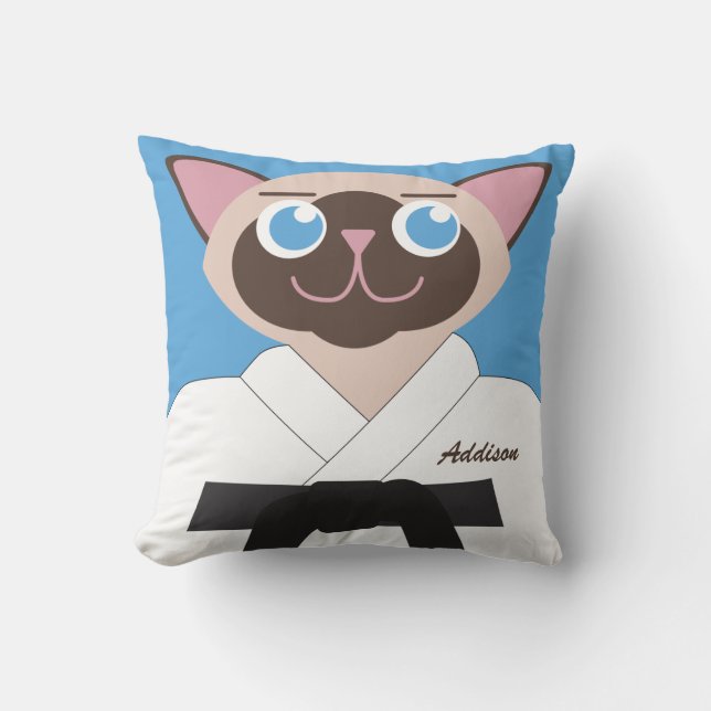 Cortar este kat de karate de almohada personalizad (Anverso)