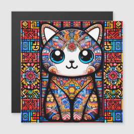 Cortar gato con encanto de patrón tradicional