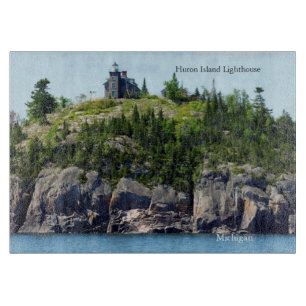 Cortar Huron Island Lighthouse tabla de corte de gran ang