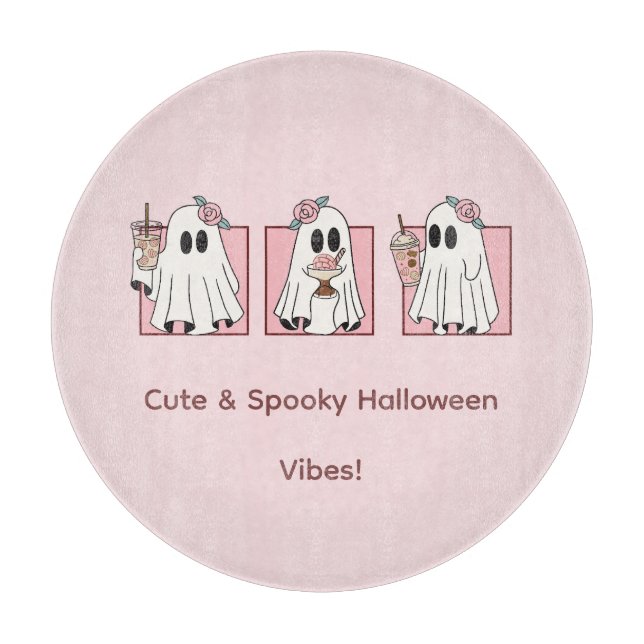 Cortar Kawaii Halloween: tabla de corte rosa (Anverso)