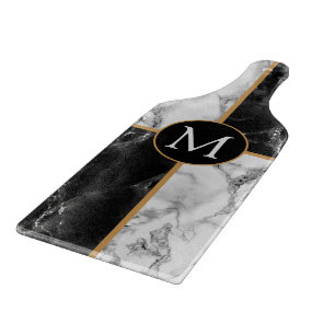 Cortar Marble blanco negro recortar la tabla de su carta
