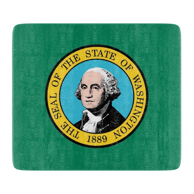 Cortar Pequeña tabla de corte con bandera de Washington (Anverso)