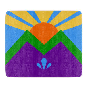 Cortar Pequeña tabla de corte de vidrio, bandera de Manit