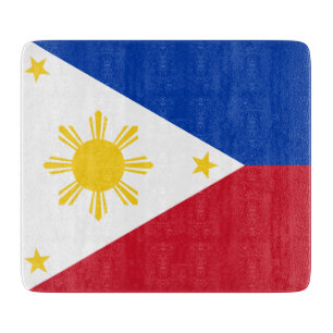 Cortar Pequeña tabla de corte de vidrio con bandera de Fi