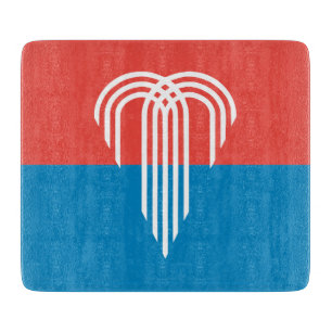 Cortar Pequeña tabla de corte de vidrio con bandera de Ka