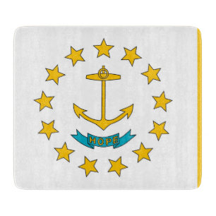 Cortar Pequeña tabla de corte de vidrio con bandera de Rh