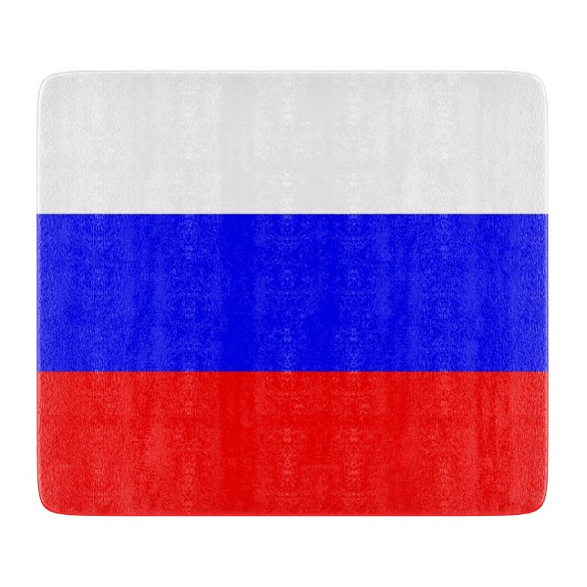Cortar Pequeña tabla de corte de vidrio con bandera de Ru (Anverso)