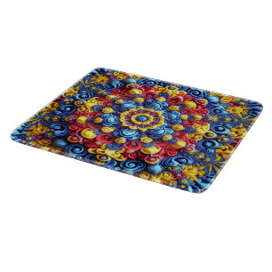 Cortar Pequeña tabla de corte de vidrio con colores ruman