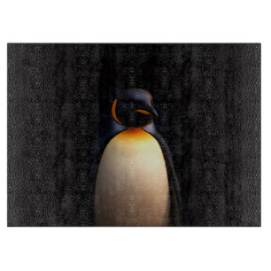 Cortar Pingüino Emperador en tabla de vidrio Black 4 Luxe
