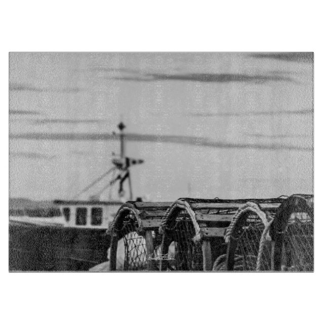 Cortar tabla de cocina foto barco pesquero (Anverso)