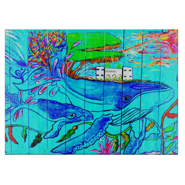 Cortar tabla de cortas de ballenas jorobadas (Anverso)