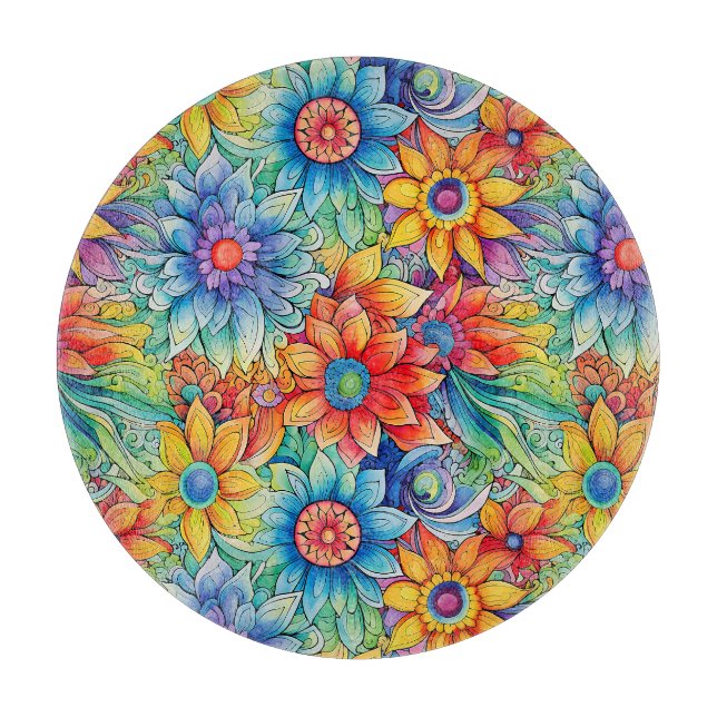 Cortar Tabla de corte de arte hippie (Anverso)