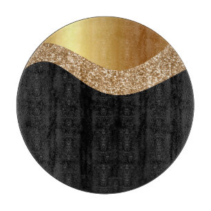 CORTAR TABLA DE CORTE DE LA BANDEJA DE ORO NEGRO ABSTRACT